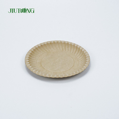 Recipiente de comida de cana-de-açúcar reciclável biodegradável placa redonda ecologicamente correta 258mm
