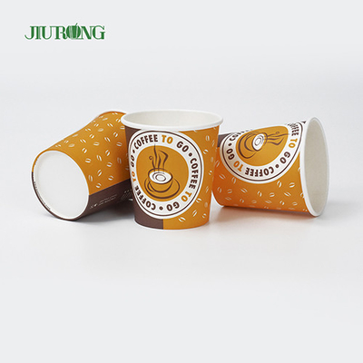 Copo de papel de parede única com impressão de logotipo personalizado Copos descartáveis ​​biodegradáveis ​​de 22 onças