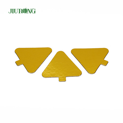 Mini tabuleiro de bolo triangular para crianças faça você mesmo dourado 93*88mm papel alumínio grau alimentício