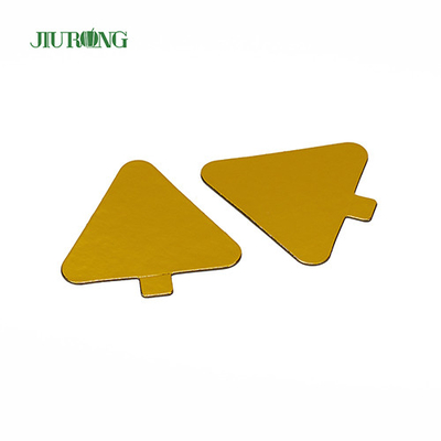 Mini tabuleiro de bolo triangular para crianças faça você mesmo dourado 93*88mm papel alumínio grau alimentício
