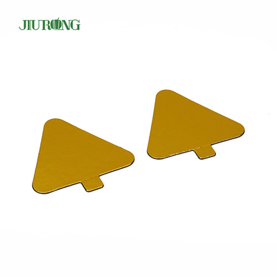 Mini tabuleiro de bolo triangular para crianças faça você mesmo dourado 93*88mm papel alumínio grau alimentício