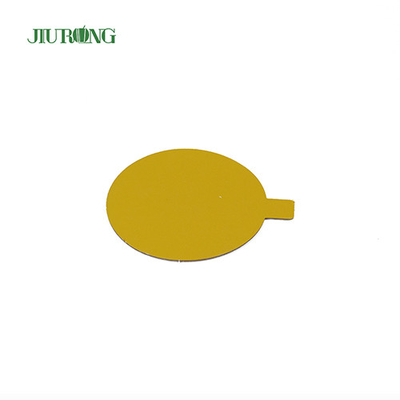 Tabuleiro de bolo descartável de papel dourado ecologicamente correto 97*83mm grau alimentício