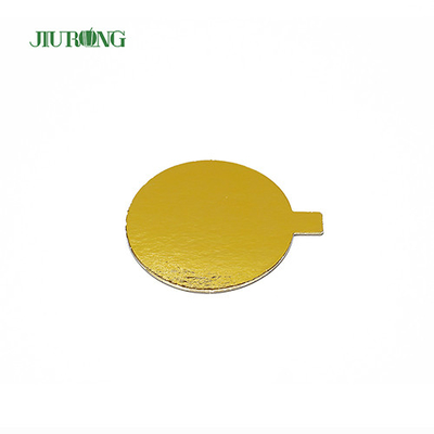 Tabuleiro de bolo descartável de papel dourado ecologicamente correto 97*83mm grau alimentício