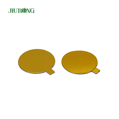 Tabuleiro de bolo descartável de papel dourado ecologicamente correto 97*83mm grau alimentício