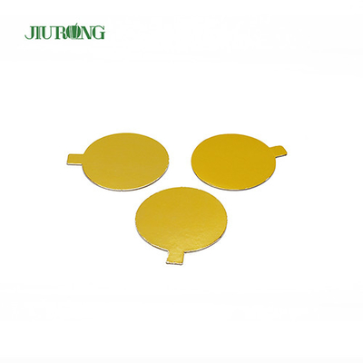 Tabuleiro de bolo descartável de papel dourado ecologicamente correto 97*83mm grau alimentício