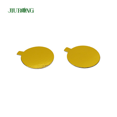 Tabuleiro de bolo descartável de papel dourado ecologicamente correto 97*83mm grau alimentício