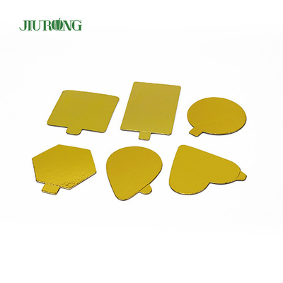 Tábua de bolo descartável de ouro 90mm