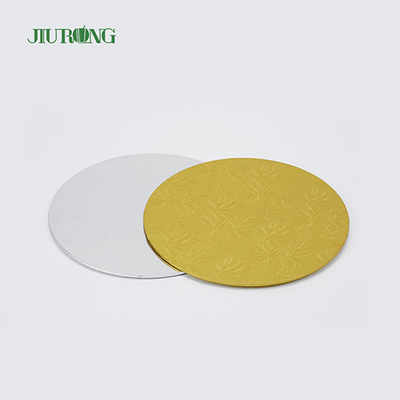 Placa de bolo redondo de papel ondulado MDF ouro 10 polegadas reciclável JIURONG