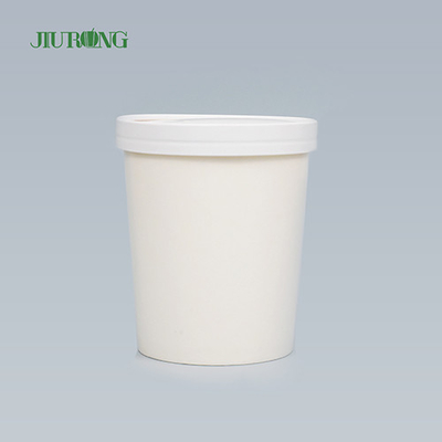 Tigela de papel biodegradável branca doméstica 8 onças logotipo personalizado à prova d'água