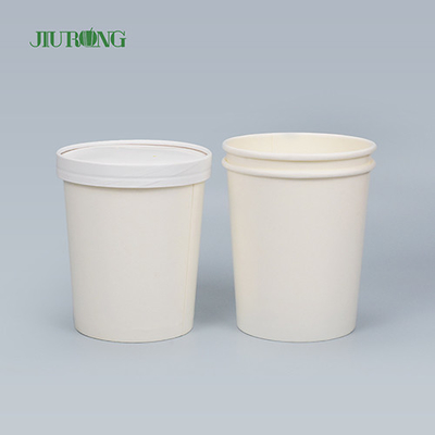 Tigela de papel biodegradável branca doméstica 8 onças logotipo personalizado à prova d'água