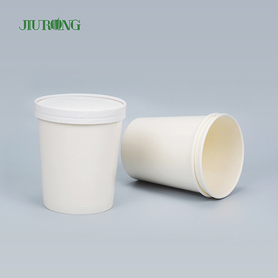 Tigela de papel biodegradável branca doméstica 8 onças logotipo personalizado à prova d'água