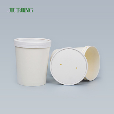 Tigela de papel biodegradável branca doméstica 8 onças logotipo personalizado à prova d'água