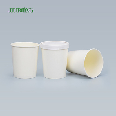 Tigela de papel biodegradável branca doméstica 8 onças logotipo personalizado à prova d'água