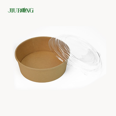 Tigela de papel biodegradável PET com tampa personalizada 750cc à prova d'água à prova d'água