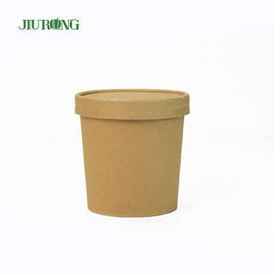 Tigelas de papel kraft biodegradáveis ​​descartáveis ​​26 onças revestimento UV para salada