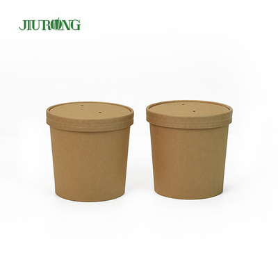 16 onças talheres copo de papel tigelas de papel biodegradáveis ​​pequenas tigelas com tampas