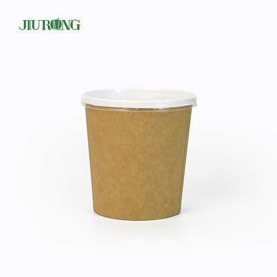 Tigela de papel biodegradável com revestimento PLA ecologicamente correto descartável 32 onças com tampas
