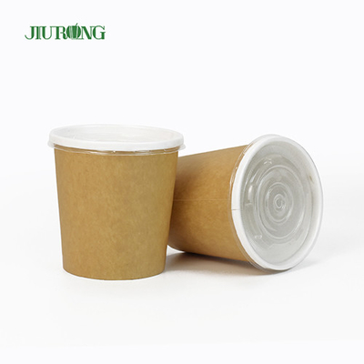 Tigela de papel biodegradável com revestimento PLA ecologicamente correto descartável 32 onças com tampas