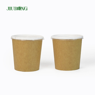 Tigela de papel biodegradável com revestimento PLA ecologicamente correto descartável 32 onças com tampas