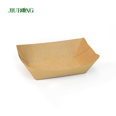 Bandejas de comida de papel kraft à prova de graxa biodegradável OEM ODM