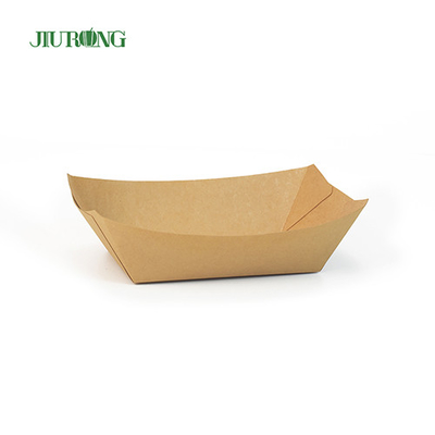 Bandejas de comida de papel kraft à prova de graxa biodegradável OEM ODM