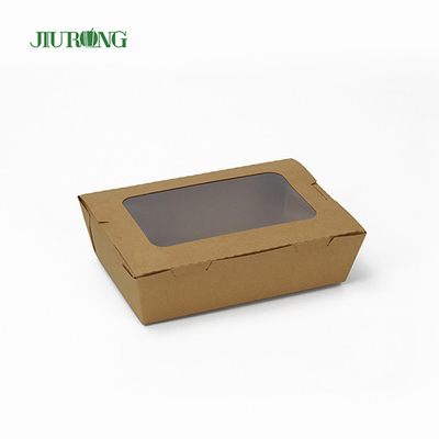 Recipiente de papel biodegradável personalizado 12x12x6cm papel kraft à prova d'água