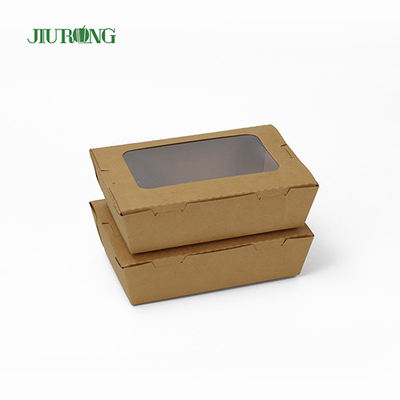 Recipiente de papel biodegradável personalizado 12x12x6cm papel kraft à prova d'água