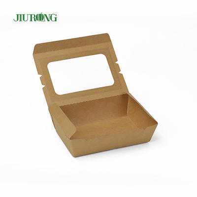 Recipiente de papel biodegradável personalizado 12x12x6cm papel kraft à prova d'água