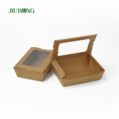 Recipiente de papel biodegradável personalizado 12x12x6cm papel kraft à prova d'água