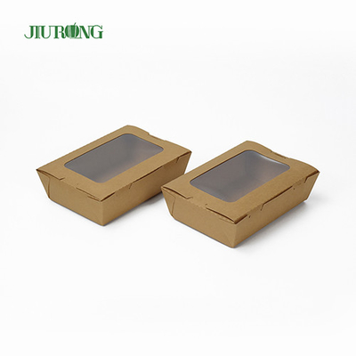 Recipiente de papel biodegradável personalizado 12x12x6cm papel kraft à prova d'água