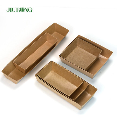 Recipiente de papel biodegradável à prova de óleo com 135 mm de comprimento para rosquinhas