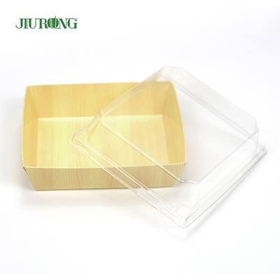 Recipiente de alimentos biodegradável reciclado bandeja de sushi 180 mm para loja de alimentos