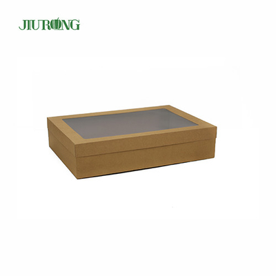 Recipientes para entrega de alimentos biodegradáveis ​​ecologicamente corretos 900 ml papel kraft