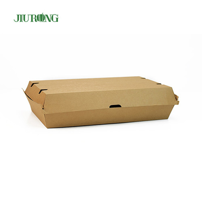2100ml embalagem ecológica para viagem de papel grau alimentício lancheira kraft
