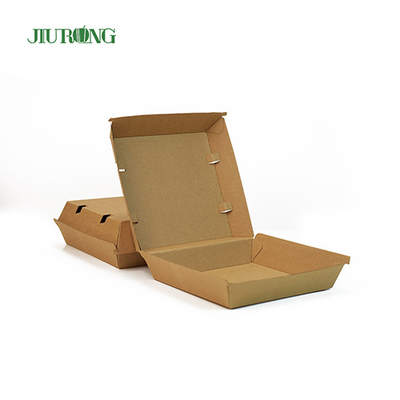 F flauta Recipientes para viagem ecologicamente corretos 700ml barcos de comida de papel pardo