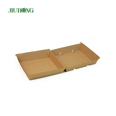 F flauta Recipientes para viagem ecologicamente corretos 700ml barcos de comida de papel pardo