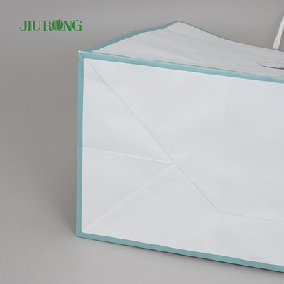 Sacos de papel reciclado branco biodegradável de 280 mm com alças