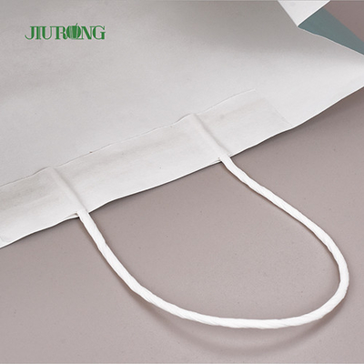 Sacos de papel reciclado branco biodegradável de 280 mm com alças