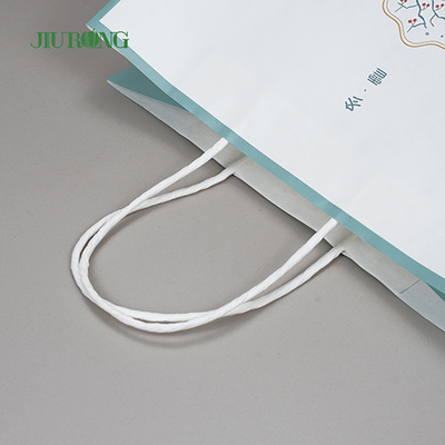 Sacos de papel reciclado branco biodegradável de 280 mm com alças