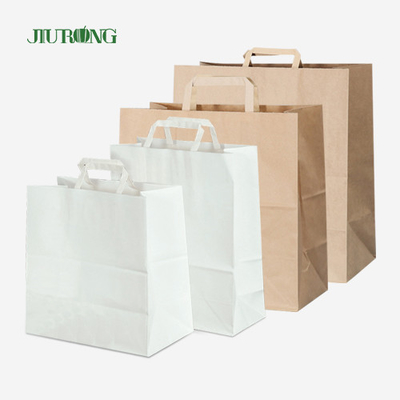 O punho liso leva embora o saco de papel branco de Kraft com Logo Print