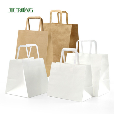 O punho liso leva embora o saco de papel branco de Kraft com Logo Print