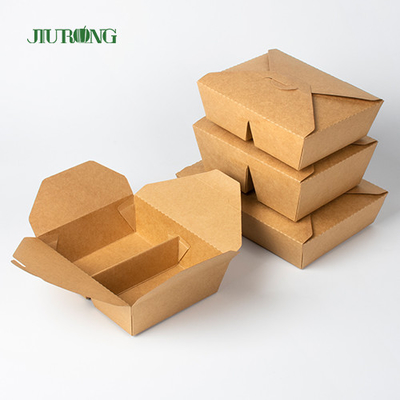 Recipiente de empacotamento biodegradável do papel de embalagem Togo Box Fast Food Takeaway