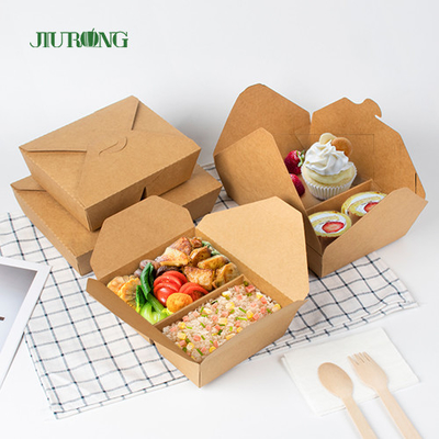 Recipiente de empacotamento biodegradável do papel de embalagem Togo Box Fast Food Takeaway