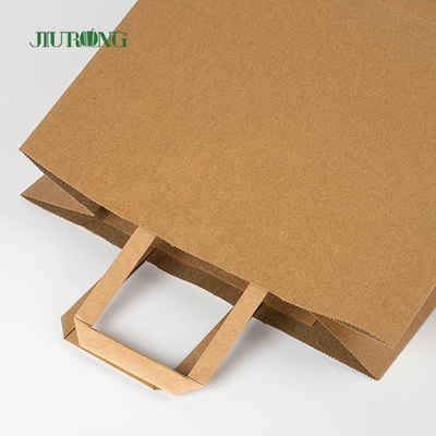 Saco de papel do SOS Brown Kraft com empacotamento de alimento reciclado punho do almoço
