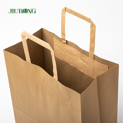 Saco de papel do SOS Brown Kraft com empacotamento de alimento reciclado punho do almoço