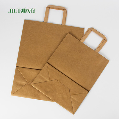 Saco de papel do SOS Brown Kraft com empacotamento de alimento reciclado punho do almoço