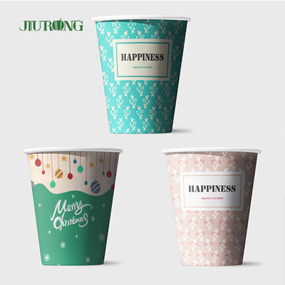 O PE do produto comestível revestiu copos de papel biodegradáveis ventila o empacotamento da bebida