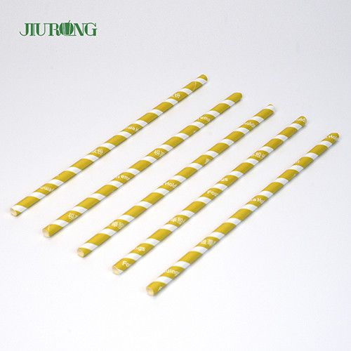 Canudos coloridos de papel kraft biodegradável 10*250mm grau alimentício
