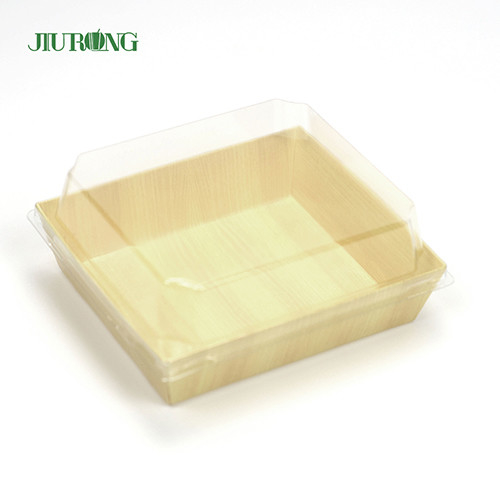Recipiente de alimentos biodegradável reciclado bandeja de sushi 180 mm para loja de alimentos