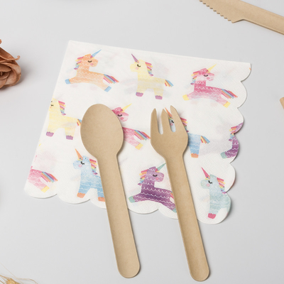Partido festivo Unicorn Paper Napkin da cutelaria descartável biodegradável da sala de jantar